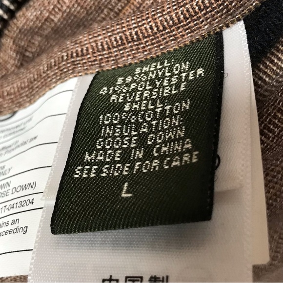 Eddie Bauer Down Vest Jacket Reversible Striped Pattern Warm Coat Men's Large - Picture 12 of 12